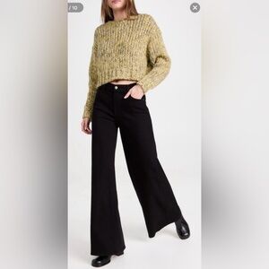 FRAME Le Slim Palazzo Black High Rise Wide Leg Jeans Designer Denim size 26